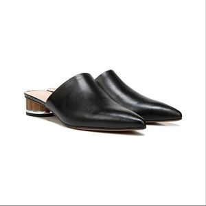 Franco Sarto Women’s Viola 3 Mule Slip On Heel Pointed Toe Black Leather 8M
